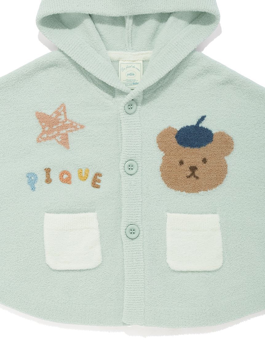 GELATO PIQUE KIDS & BABY「【ラッピング済み】【BABY】エアリーモコドローイングベアポンチョ&ベアラトルSET」|その他ベビー用品|