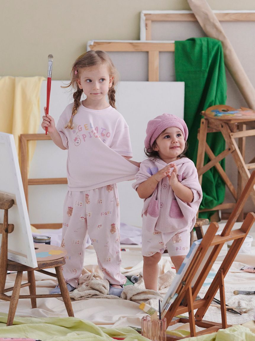 GELATO PIQUE KIDS & BABY「【ラッピング済み】【BABY】エアリーモコドローイングベアポンチョ&ベアラトルSET」|その他ベビー用品|
