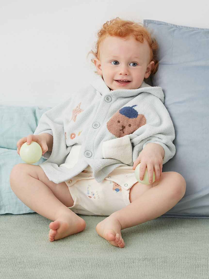 GELATO PIQUE KIDS & BABY「【ラッピング済み】【BABY】エアリーモコドローイングベアポンチョ&ベアラトルSET」|その他ベビー用品|