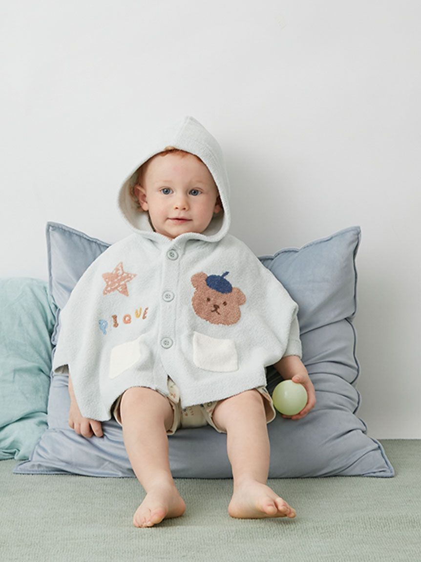 GELATO PIQUE KIDS & BABY「【ラッピング済み】【BABY】エアリーモコドローイングベアポンチョ&ベアラトルSET」|その他ベビー用品|