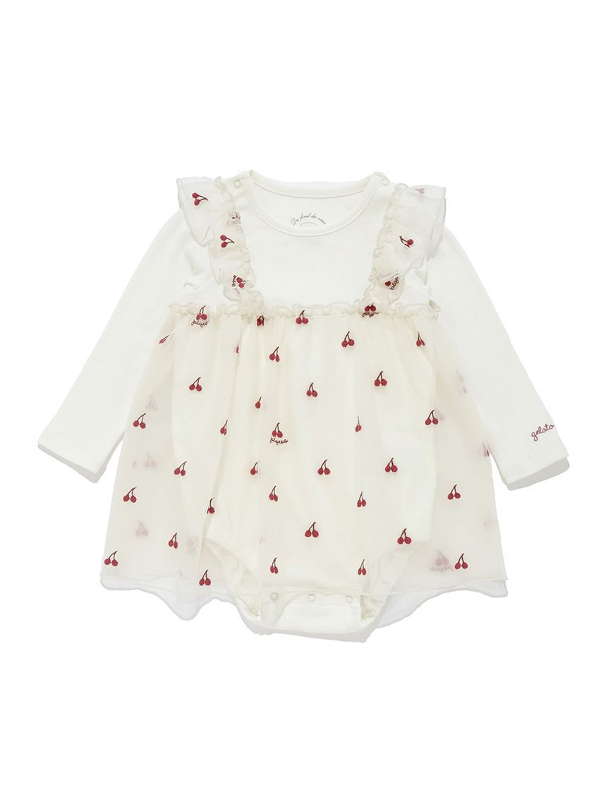 GELATO PIQUE KIDS & BABY「【BABY】チェリー柄チュールロンパース」|ロンパース|