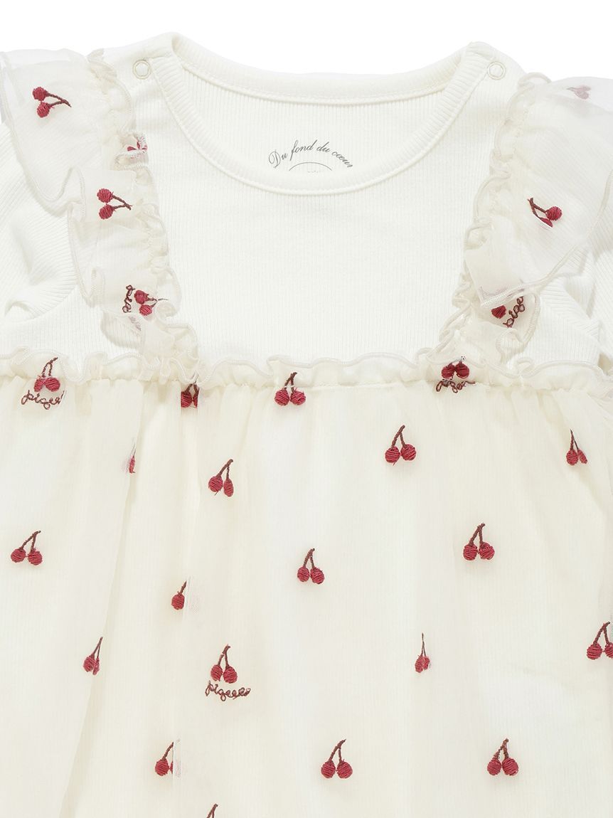 GELATO PIQUE KIDS & BABY「【BABY】チェリー柄チュールロンパース」|ロンパース|