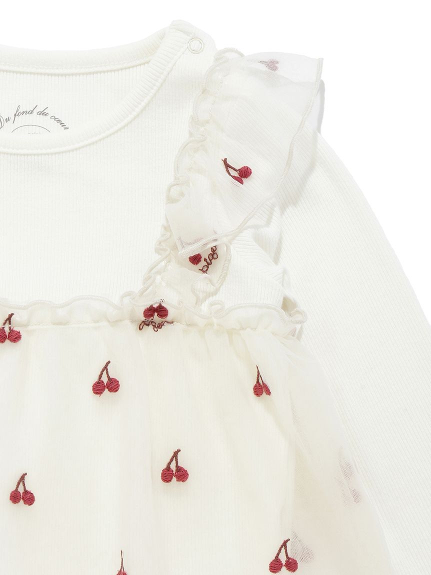 GELATO PIQUE KIDS & BABY「【BABY】チェリー柄チュールロンパース」|ロンパース|