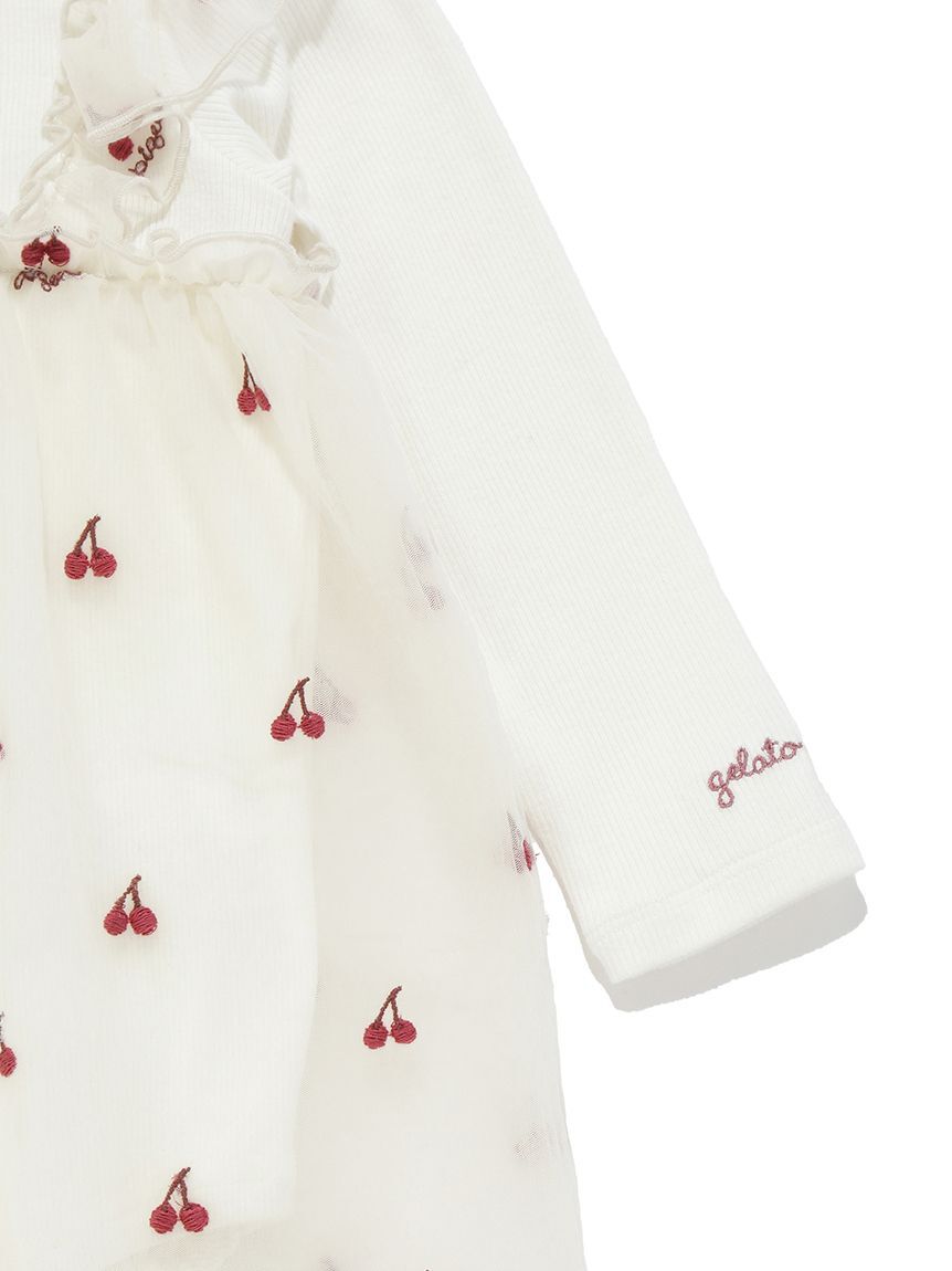 GELATO PIQUE KIDS & BABY「【BABY】チェリー柄チュールロンパース」|ロンパース|