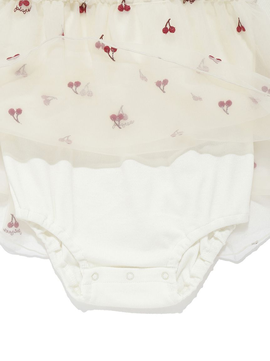 GELATO PIQUE KIDS & BABY「【BABY】チェリー柄チュールロンパース」|ロンパース|