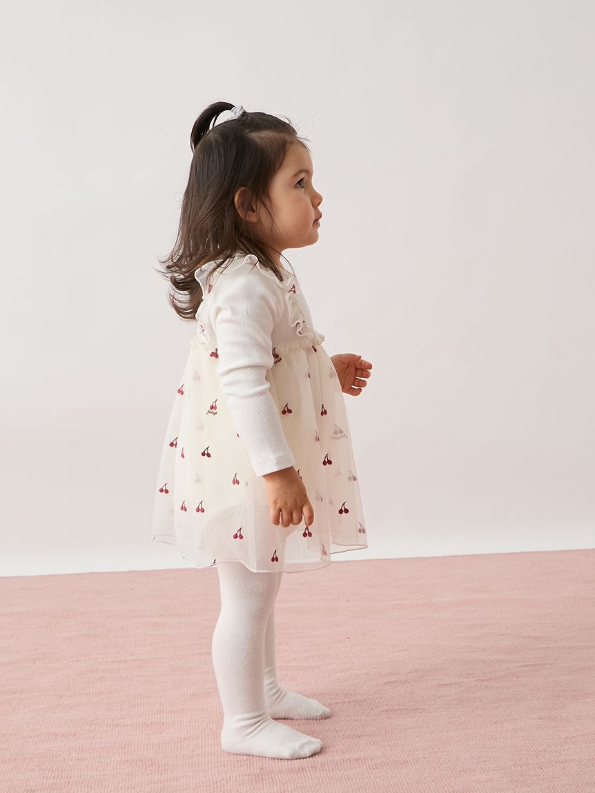 GELATO PIQUE KIDS & BABY「【BABY】チェリー柄チュールロンパース」|ロンパース|