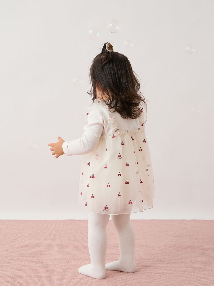 GELATO PIQUE KIDS & BABY「【BABY】チェリー柄チュールロンパース」|ロンパース|