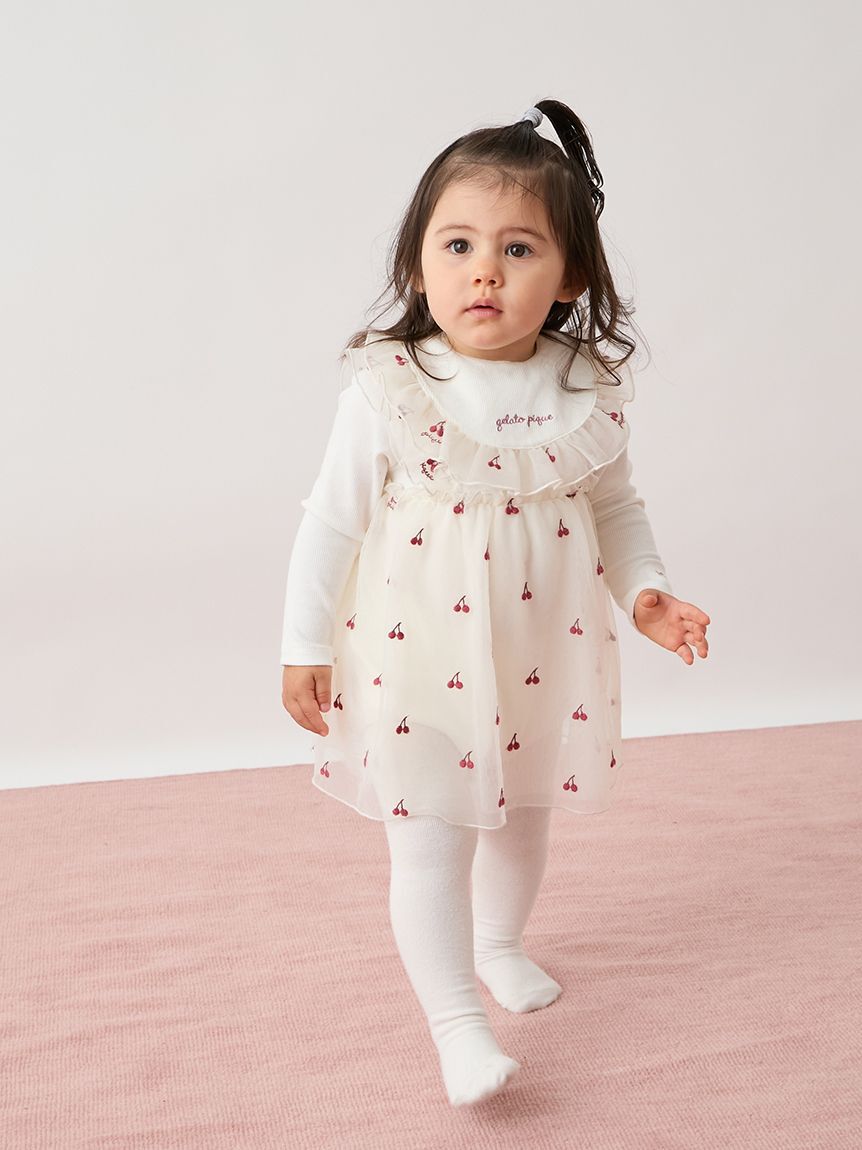 GELATO PIQUE KIDS & BABY「【BABY】チェリー柄チュールロンパース」|ロンパース|