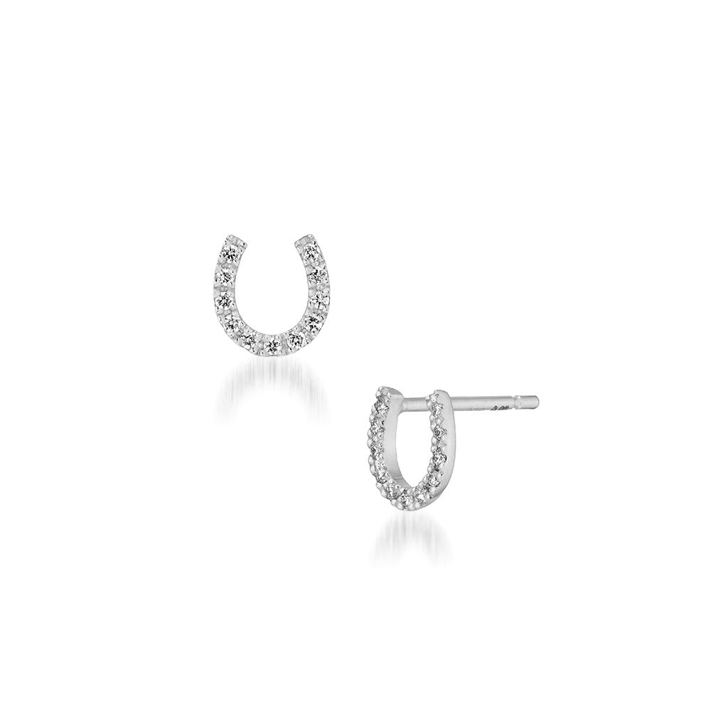 STAR JEWELRY「DIAMOND HORSESHOE PIERCED EARRINGS (PT)」|ピアス|プラチナ