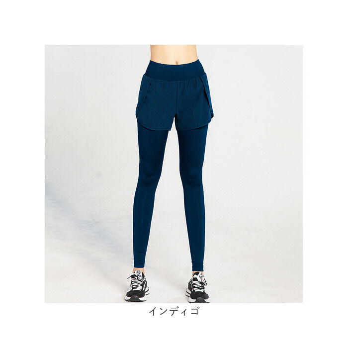 BACKYARD FAMILY「ショートパンツ付きレギンス ヨガ 通販 ヨガパンツ ヨガウェア フィットネスパンツ ハイウエスト」|レギンス・スパッツ|
