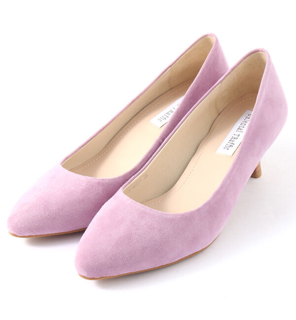 ORiental TRaffic「【アウトレット価格】本革スエードミドルヒールパンプス/R-6003」|パンプス|PURPLE