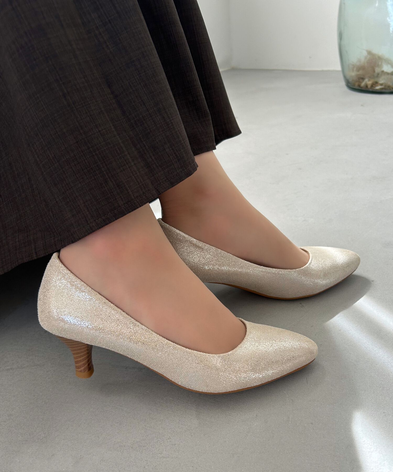 ORiental TRaffic「【WEB限定 / 累計9万足突破】 ミドルヒール パンプス /R-4008  ヒール5.5cm シンプル オフィス クッション」|パンプス|