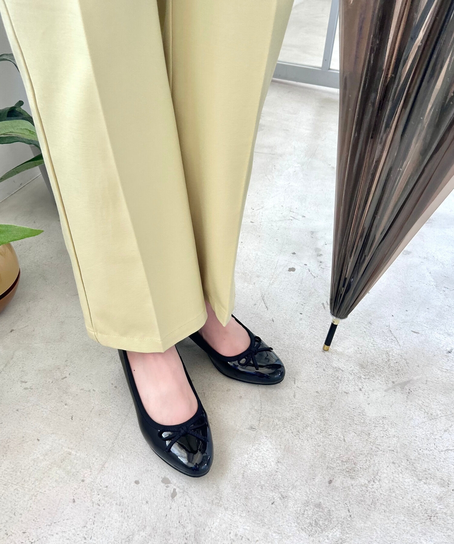 ORiental TRaffic「【防水】 ラウンドトゥ バレエ レイン パンプス /R-1017 バレエシューズ ヒール4.3ｃｍ」|パンプス|BLACK