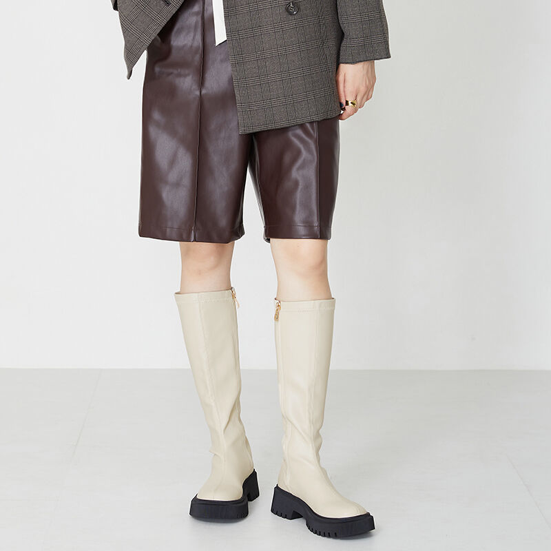 ORiental TRaffic「厚底ストレッチロングブーツ/31508」|ロングブーツ|WHITE