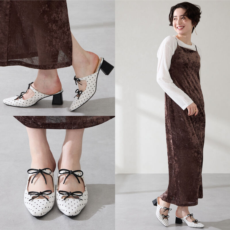 ORiental TRaffic「●2026秋冬新作●ダブル リボン ミュール パンプス /61309」|サンダル|