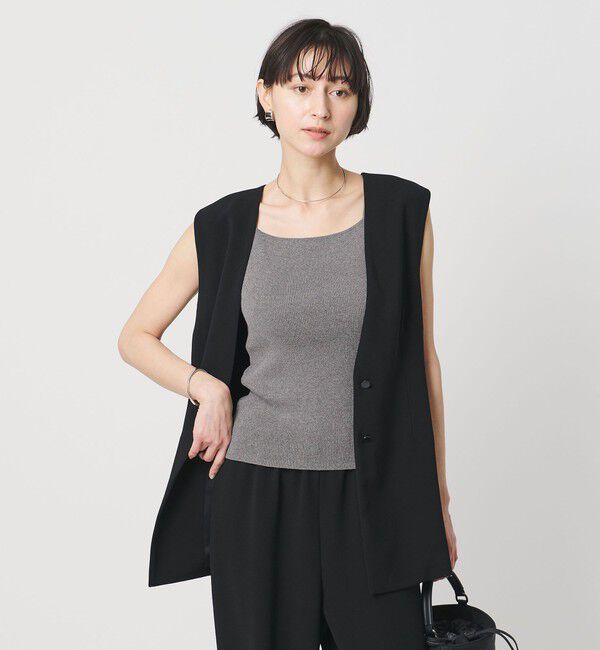 UNITED ARROWS「リブ スクエア キャミソールニット ‐ウォッシャブル‐」|タンクトップ|
