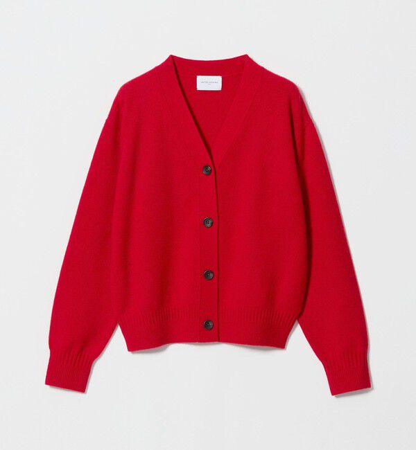 UNITED ARROWS「ウール カシミヤ Vネック カーディガン」|カーディガン|RED