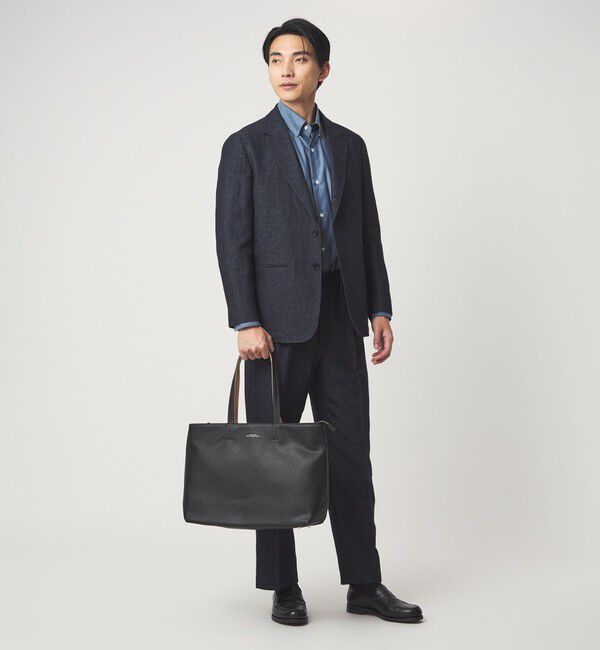 UNITED ARROWS green label relaxing「シボ レザーライク ジップ トート バッグ」|トートバッグ|
