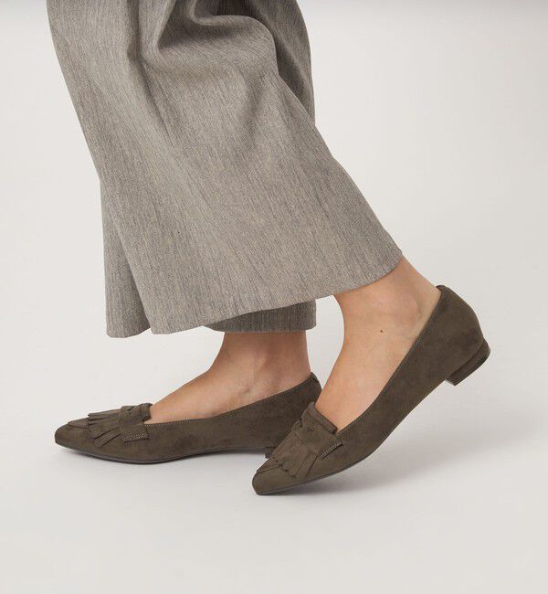 UNITED ARROWS green label relaxing「【WEB限定】ポインテッド キルト フラットシューズ（1.5cmヒール) -撥水-」|パンプス|