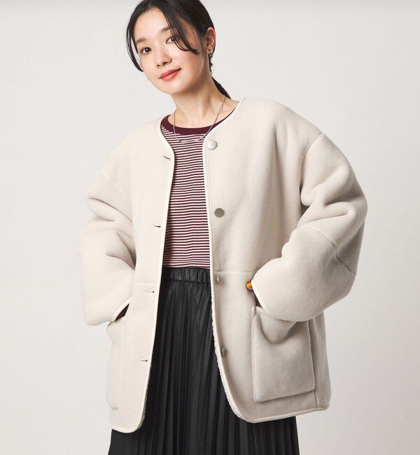 UNITED ARROWS green label relaxing「【WEB限定】＜at ease＞フリース ボア リバーシブル ブルゾン」|その他|OFF WHITE