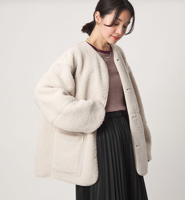 UNITED ARROWS green label relaxing「【WEB限定】＜at ease＞フリース ボア リバーシブル ブルゾン」|その他|