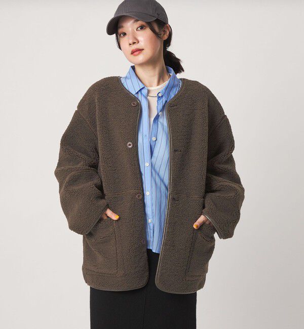 UNITED ARROWS green label relaxing「【WEB限定】＜at ease＞フリース ボア リバーシブル ブルゾン」|その他|