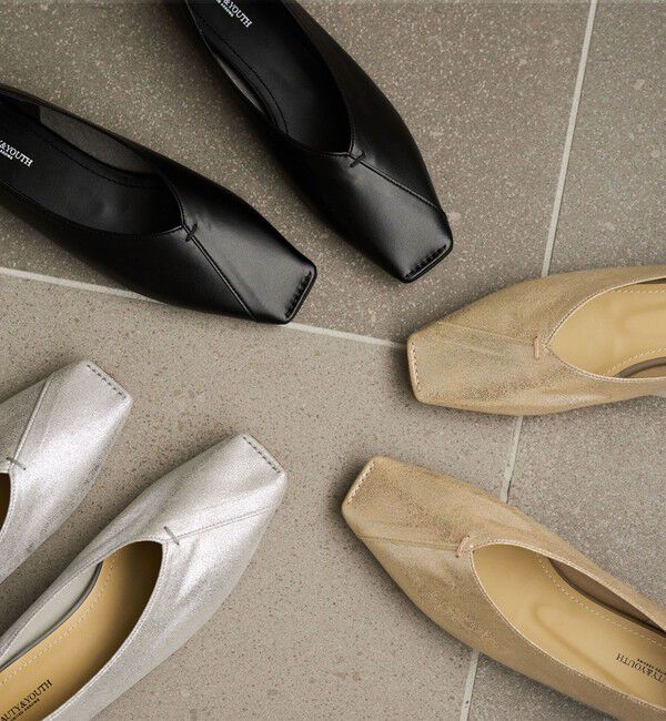 BEAUTY&YOUTH UNITED ARROWS「Vカットステッチ フラットシューズ」|バレエシューズ|