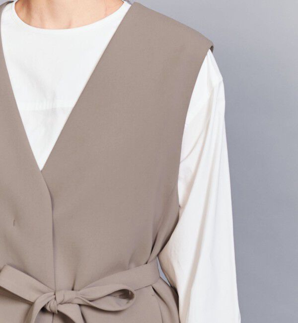 BEAUTY&YOUTH UNITED ARROWS「【WEB限定 Wardrobe DAILY MINIMAL】ダブルクロス リボンベルトジレ ウォッシャブル」|ベスト・ジレ|
