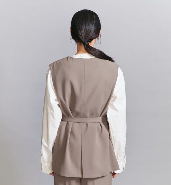 BEAUTY&YOUTH UNITED ARROWS「【WEB限定 Wardrobe DAILY MINIMAL】ダブルクロス リボンベルトジレ ウォッシャブル」|ベスト・ジレ|