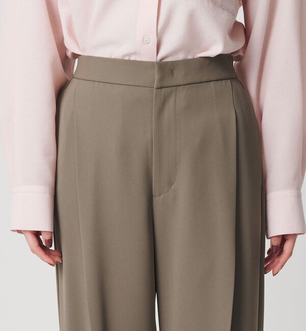 BEAUTY&YOUTH UNITED ARROWS「【WEB限定 Wardrobe DAILY MINIMAL】ダブルクロス タックワイドストレートパンツ ウォッシャブル」|スラックス|