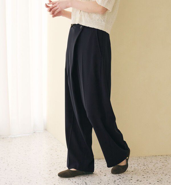 BEAUTY&YOUTH UNITED ARROWS「【WEB限定 Wardrobe DAILY MINIMAL】ダブルクロス ラップパンツ ウォッシャブル」|スラックス|