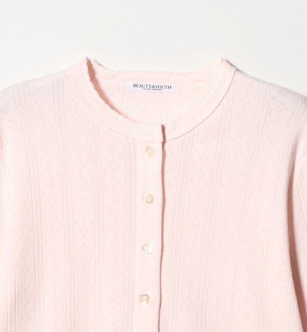 BEAUTY&YOUTH UNITED ARROWS「コットン パターンメッシュ カーディガン ウォッシャブル」|カーディガン|