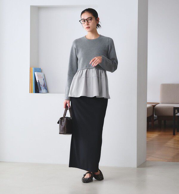 BEAUTY&YOUTH UNITED ARROWS「【WEB限定 Wardrobe DAILY MINIMAL】レイヤードフレアニットプルオーバー ウォッシャブル」|ニット・セーター|