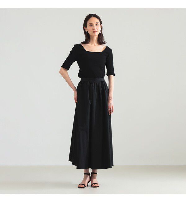 BEAMS SELECTION for WOMEN「【別注】スタイリスト佐藤佳菜子 &times; SLOANE / スクエアネック リブ Tシャツ」|Tシャツ・カットソー|