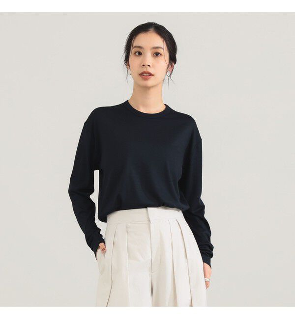 BEAMS SELECTION for WOMEN「【別注】SLOANE / ウール クルーネック ロングスリーブ プルオーバー」|Tシャツ・カットソー|