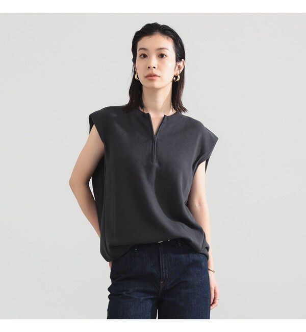 Demi-Luxe BEAMS 「裏毛 ハーフ ジップ プルオーバー」|Tシャツ・カットソー|CHARCOAL GREY
