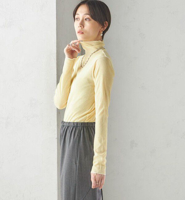SHIPS for women「〈手洗い可能〉ドライタッチ リブ タートル」|Tシャツ・カットソー|