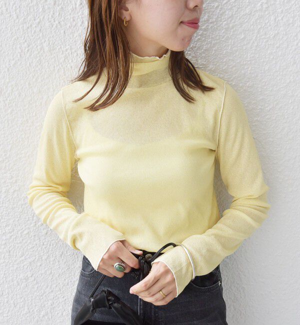 SHIPS for women「〈手洗い可能〉ドライタッチ リブ タートル」|Tシャツ・カットソー|