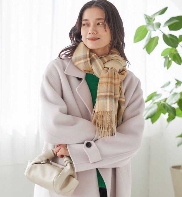 SHIPS for women「《一部予約》チェック カシミヤ ストール」|ストール|