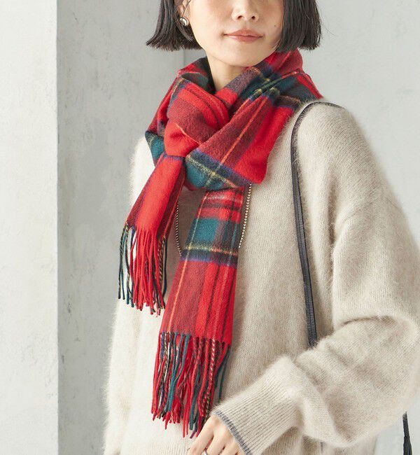 SHIPS for women「《一部予約》チェック カシミヤ ストール」|ストール|