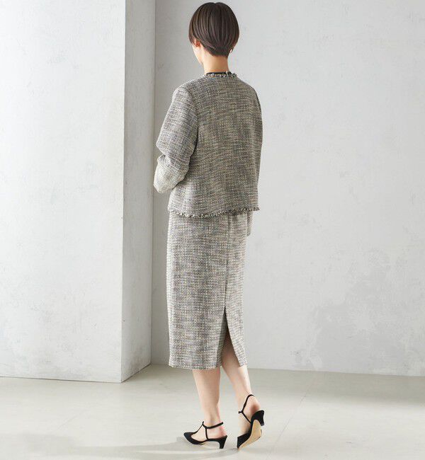 SHIPS for women「〈セレモニー対応可〉スラブ ツイード ノーカラー ジャケット（セットアップ対応）」|ノーカラージャケット|