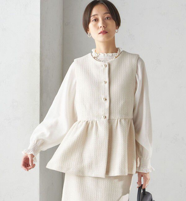 SHIPS for women「〈セレモニー対応可〉スラブ ツイード ジレ（セットアップ対応）」|ベスト・ジレ|