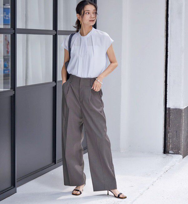 SHIPS for women「〈手洗い可能 〉ドライオックス フロント タック ストレート パンツ 25SS」|その他|