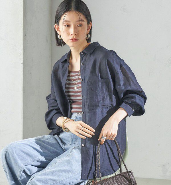 SHIPS for women「〈手洗い可能〉IMPERIAL LINEN オーバー シャツ」|シャツ・ブラウス|