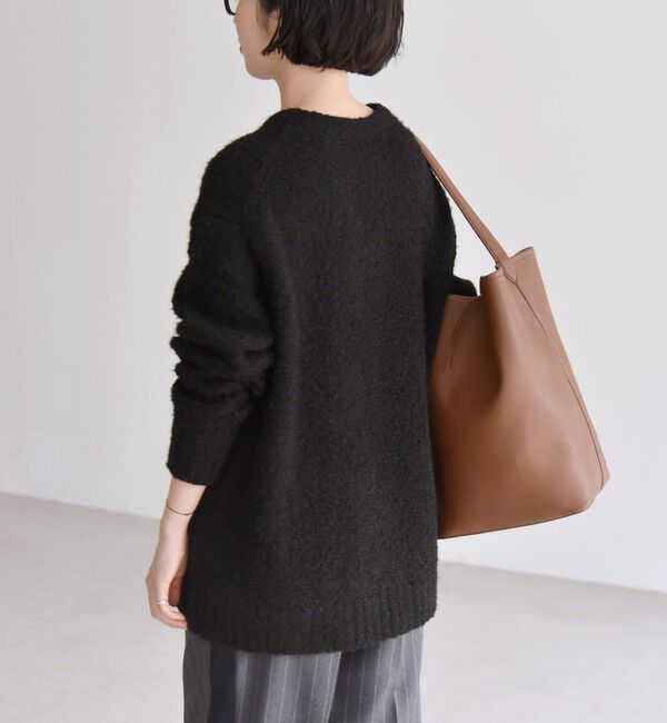 quaranciel「quaranciel:〈手洗い可能〉フェザーヤーン レースアップ ラメ スキッパー ニット」|ニット・セーター|