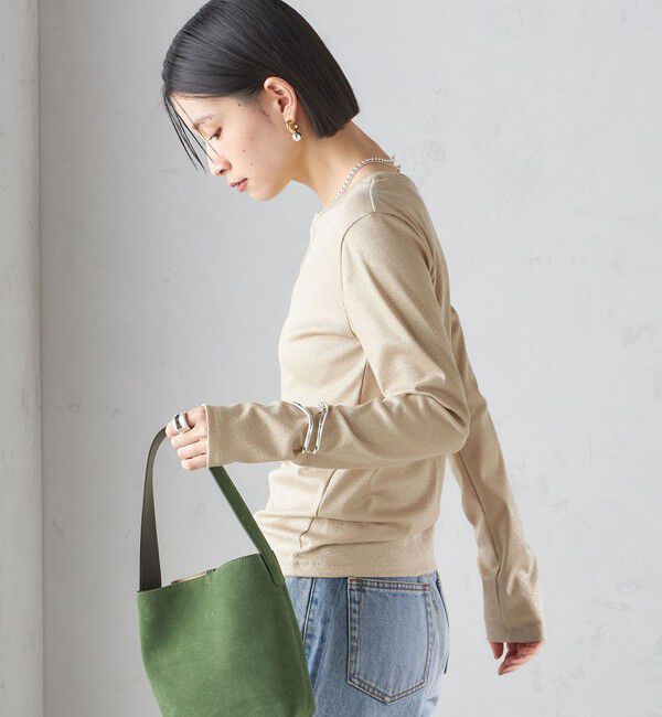 SHIPS for women「〈洗濯機可能〉シャイニー ストレッチ クルーネック カットソー」|Tシャツ・カットソー|