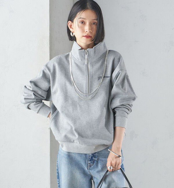 SHIPS for women「【SHIPS別注】LOGAN KNITTING MILLS: ハーフ ジップ プルオーバー」|スウェット・ジャージ|
