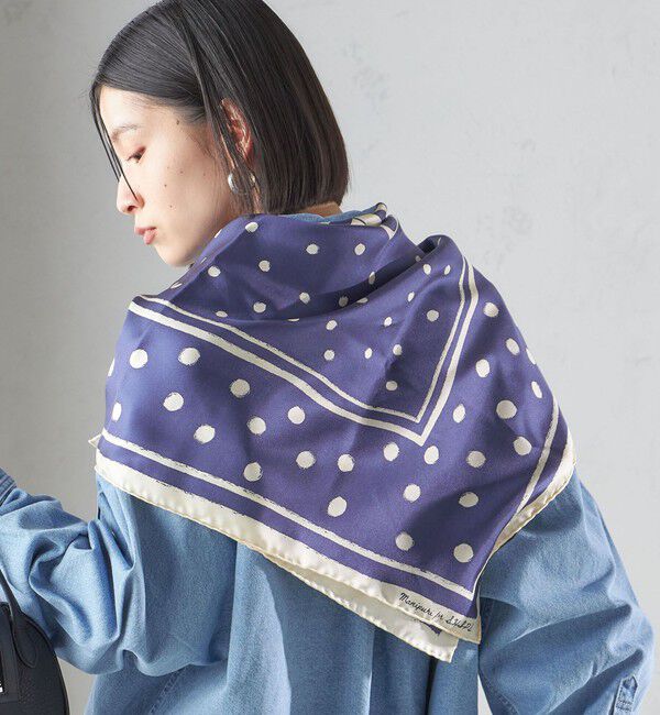 SHIPS for women「【SHIPS別注】manipuri:エンブレム スカーフ 88&times;88」|バンダナ・スカーフ|