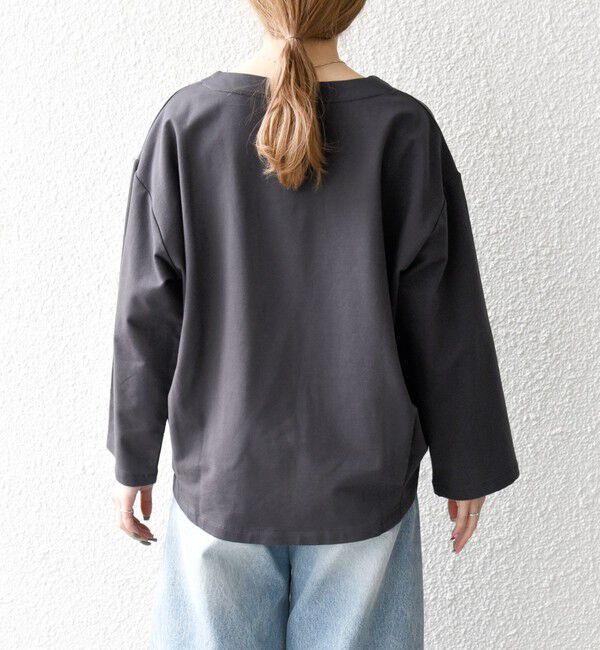 SHIPS any「〈洗濯機可能〉インレイ レースアップ ロングスリーブ プルオーバー」|Tシャツ・カットソー|