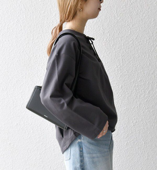 SHIPS any「〈洗濯機可能〉インレイ レースアップ ロングスリーブ プルオーバー」|Tシャツ・カットソー|